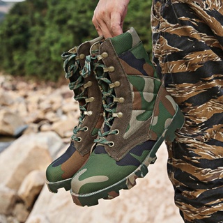 jungle camuflaje super ligero botas de combate sfb táctica de lona transpirable botas de combate alta parte superior al aire libre zapatos de senderismo