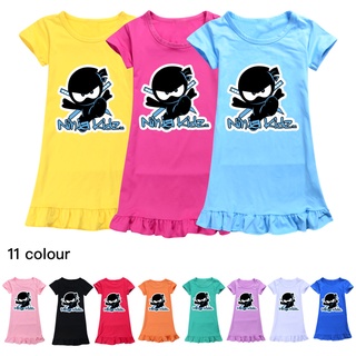 Baju Ninja kidz niñas vestido de dibujos animados Casual moda niños pijamas ropa hogar princesa vestido 2-15Y