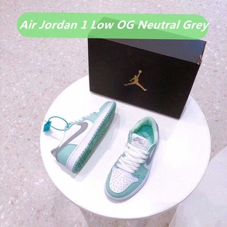 Tenis originales 100% originales Nike Air Jordan 1 bajo Og gris Placa neutra De Moda zapatos De pareja zapatos De encaje para exteriores (1)