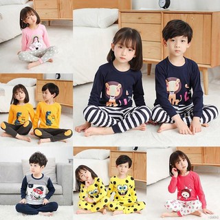 Ruiaike niños niñas niños de dibujos animados impreso ropa de dormir niños de manga larga Tops + pantalones pijamas conjunto de ropa 2-12Y