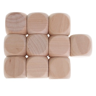 10 dados de madera en blanco 3 cm para bloques de bebé baby shower diy artesanía tallado
