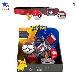 Zkg Pokémon Clip and Carry Poké Ball cinturón ajustable con figura de acción Pokémon 2 Poké Ball para niños y adultos (3)