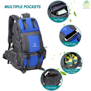 50L mochila de senderismo impermeable deporte al aire libre viaje Daypack bolsa con compartimento para zapatos para escalada Camping Mountaineerin (7)