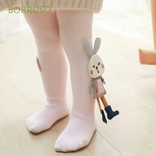 BORRUSO Sweet Children Pantyhose Cute Stockings Korean Kids Tights Trendy Knitted Double Needle For Girls Animal Cotton Rabbit/Multicolor