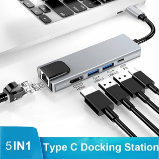 Basix USB Type C Hub HDMI-compatible USB C Hub to Gigabit Ethernet Rj45 Lan for Mac book Pro Thunderbolt 3 USB-C PD Charger Hub