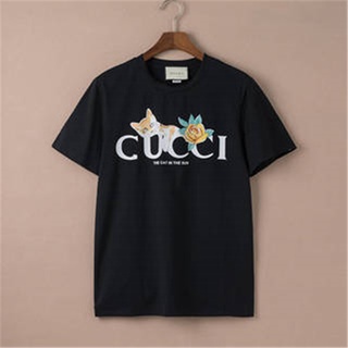 street trend gucc clásico gato impresión hombres y mujeres moda algodón camisetas casual deportes manga corta tops unisex