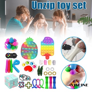Sensory Fidget Toys Set Push Bubble Pop Fidget Toy Set Stress Relief Fidget Pack for Kids Adults