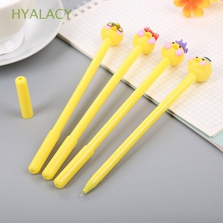 hyalacy 4pcs niños pequeño pato amarillo de dibujos animados firma bolígrafos de 0.5 mm bolígrafo de gel regalo de oficina papelería suministros de escritura escolar cabeza de muñeca