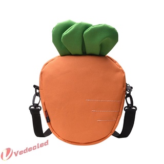 [VED] Bolso bandolera de dibujos animados para mujer/niñas/moda/bolsas de hombro con patrón de zanahoria (6)