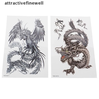 [attractivefinewell] pegatina temporal impermeable tatuaje dragón phoenix cuerpo brazo pierna arte pegatina fresco
