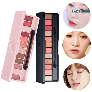 Lacewall 12 Colors Pearlescent Matte Eyeshadow Palette Long Lasting Non Smudge Cosmetic