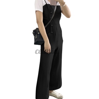 CELMIA Women Casual Sleeveless Solid Loose Wide Leg Long Jumpsuit