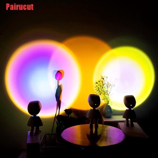 Pairucut Robot Sunset proyector lámpara arco iris Led luz de noche para el hogar dormitorio decoración