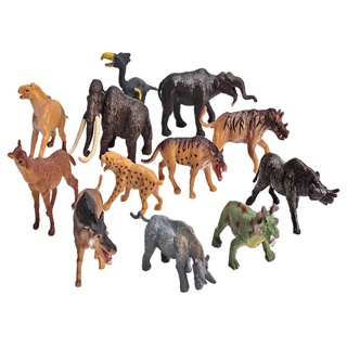 (mejor Jardín) 12 pzas/Set Mini Figuras De animales De Safari decoración De juego juego De Mesa colección Modelo De aprendizaje juguete educativo Para regalo
