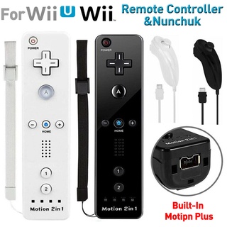 Control Remoto Wii 2 En 1 Incorporado Y Mando De Nunchuck Para U