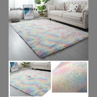 jfcl alfombra de arco iris suave antideslizante alfombra de piso shaggy alfombras decoración del hogar alfombra 2 tamaños cielo