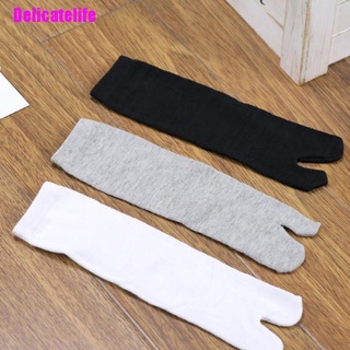 [Delicatelife] 1 par de calcetines Unisex Tabi cómodos de dos dedos Kimono Flip Flop calcetines de fibra