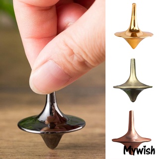 Mywish Mini portátil dedo Spinning Top juguete giroscopio de Metal regalo para niños con dados