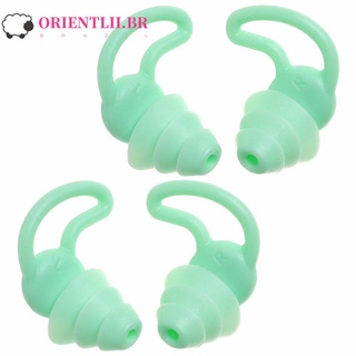 Orientlii 2 pares antiruido de silicona suave aislamiento acústico viaje estudio sueño impermeable tapones para los oídos/Multicolor
