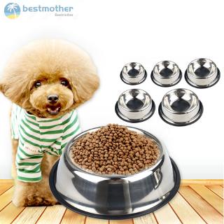 Bm acero inoxidable comida perro gato cachorro mascota tazón antideslizante comida agua plato de alimentación