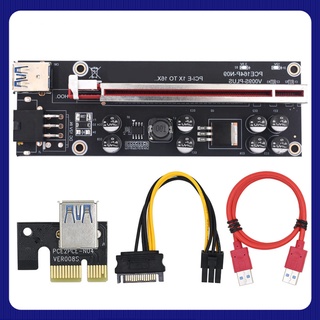 Lt-my VER009S Plus PCI-E tarjeta elevadora PCI Express 1X a 16X USB 3.0 Cable SATA a 6 pines conector para tarjeta de Video gráfica