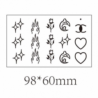 1 Hoja Pack Unisex Sexy Brazo Temporal Tatuaje Pegatinas/Niñas Impermeable Grande Llama Patrón De Corazón Pegatina Para Dedo Pecho , Hombro , Cuerpo (8)