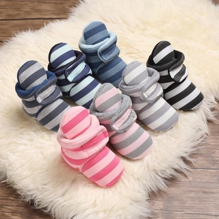 iu invierno cálido lindo bebé recién nacido niñas niño rayas botas de impresión bebé antideslizante suela suave zapatos (1)