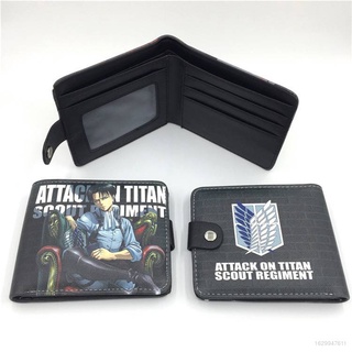 Anime Peripheral Attack on Titan Wallet Levi, Mikasa Snap Button Wallet Giant Color PU Wallet