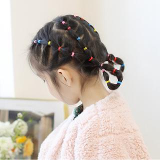Coreano negro colorido banda de pelo desechable elástica banda de goma bebé niños corbata de pelo niñas Ponytail mujeres accesorios de pelo (5)