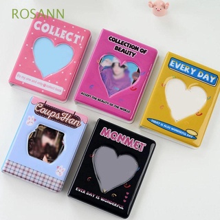 ROSANN Kpop Photo Album Photo Album Hollow Love Photocard Holder Card Holder 3 Inches Album Picture Case Business Card Bag Binders Albums Collect Book Receipt Storage Photo Holder