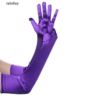 ishifoy - guantes largos de cuero sintético para mujer, fiesta de noche, moda, cálidos, pantalla táctil cl
