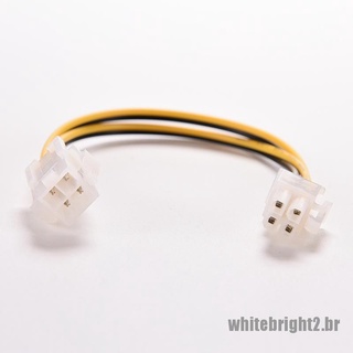 <White> adaptador de conector de Cable de fuente de alimentación macho a hembra de 8 pulgadas 20 cm ATX de 4 pines