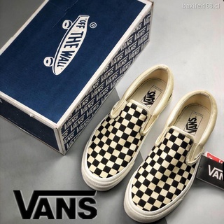 Ready Stock Hot Sale Vans Slip On Men's Women's Shoes Ori 100% 0riginal Classic Casual Couple Low Tops Checkerboard Lazy Shoes
