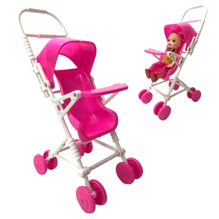 Dos conjunto Dll accesorios rosa cochecito de bebé silla de bebé para Kelly 1:12 muñeca (2)