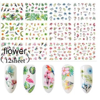 Muchas hojas de arte de uñas mariposa serie de flores de diseño mixto de transferencia de agua pegatinas pegatinas de bricolaje decoración (4)