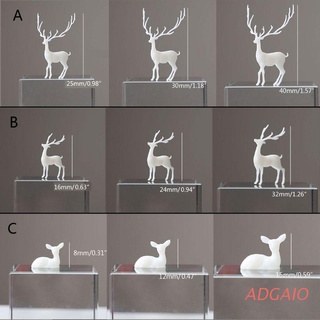 ADGAIO 3Pcs Silicone Mini Elk Deer Modeling Resin Mold Landspace Fillings Resin Jewelry Fillings Resin Casting Filler Art Craft