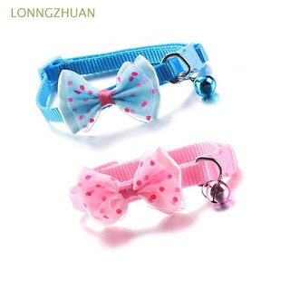 lonngzhuan hebilla collar perro gato accesorios gatito collar collares gato bowknot suministros mascotas cachorro campana colgante ajustable (1)