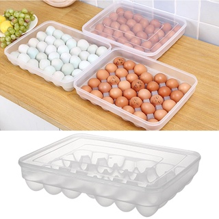 Ho de una sola capa 34 rejilla refrigerador huevo titular caja de almacenamiento de alimentos ahorradores de espacio bandeja de huevo contenedor estante organizador hogar (3)
