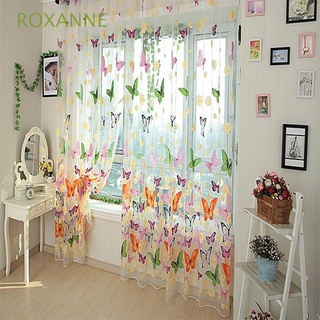 ROXANNE Beautiful Butterfly Yarn Tulle Curtain Room Divider 200cm X 100cm Window Screening Sheer Curtain Balcony Tulle Brand New Voile Door Window Sheer Curtain Panel Panel Window High Quality Butterfly Print/Multicolor