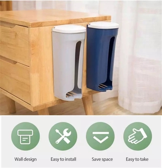 Wall-mounted Plastic Bag Storage Holder Tissue Box With Lid/Trash Bag Dispenser Grocery Hanging Organizer (7)
