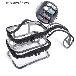 [attractivefinewell] transparente transparente de pvc de viaje cosméticos maquillaje neceser bolsa de lavado bolsa de cremallera bolsa
