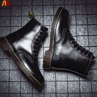 Sr. Martens Dr. Jadon botas negro plataforma zapatos de cuero de los hombres botas de nieve con cordones suela antideslizante (9)