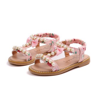 Walkers verano de los niños niña princesa sandalias Casual playa transpirable zapatos perla arco de suela suave zapatos primeros caminantes