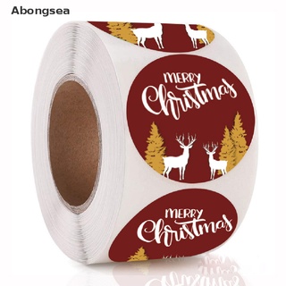Abongsea/ 500 unids/rollo Multicolor feliz navidad pegatinas sello de Scrapbooking etiquetas de productos populares
