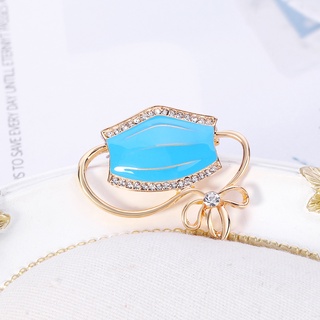 ganjou Brooch Shiny Clothes Accessories Vintage Women Flower Rhinestone Brooch Badge for Party