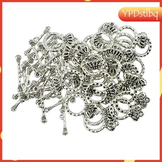 30 Sets Tibetan Silver Crown OT Toggle Clasps Connector for Jewelry Making