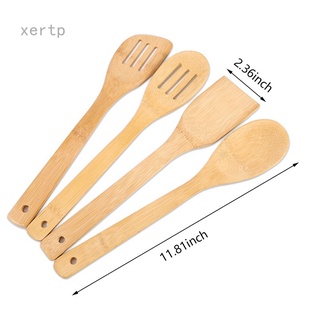 Xertp - juego de utensilios de cocina de bambú