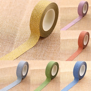 xiaoyain.cl 10m glitter washi papel pegajoso enmascaramiento cinta adhesiva etiqueta decorativa diy artesanía