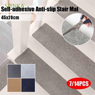 spinka 7/14pcs escalera estera autoadhesiva paso alfombra escalera almohadilla puede cortar fondo pegajoso diy 45x20cm antideslizante alfombras de piso/multicolor