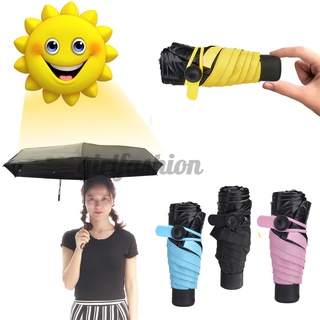 ready stock Mini Compact Pocket Umbrella 5 Fold Anti UV Rain Folding Lightweight Travel